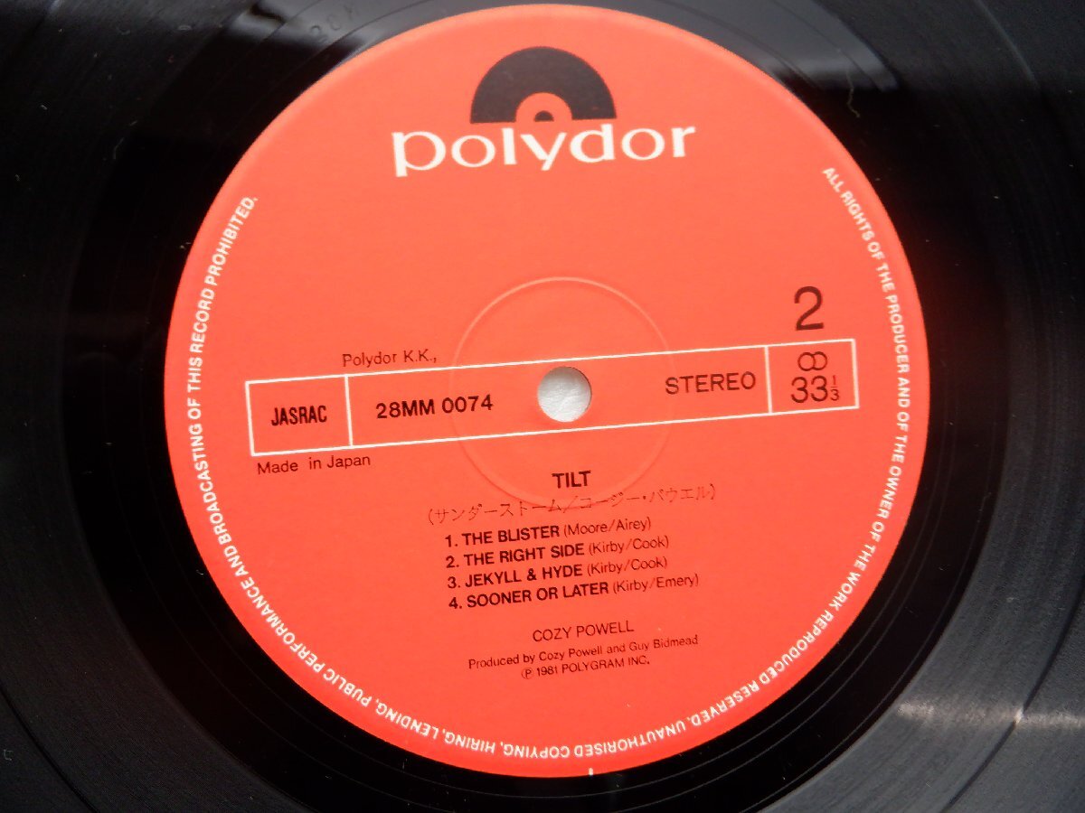 Cozy Powell「Tilt」LP（12インチ）/Polydor(28MM 0074)/洋楽ロックの画像2