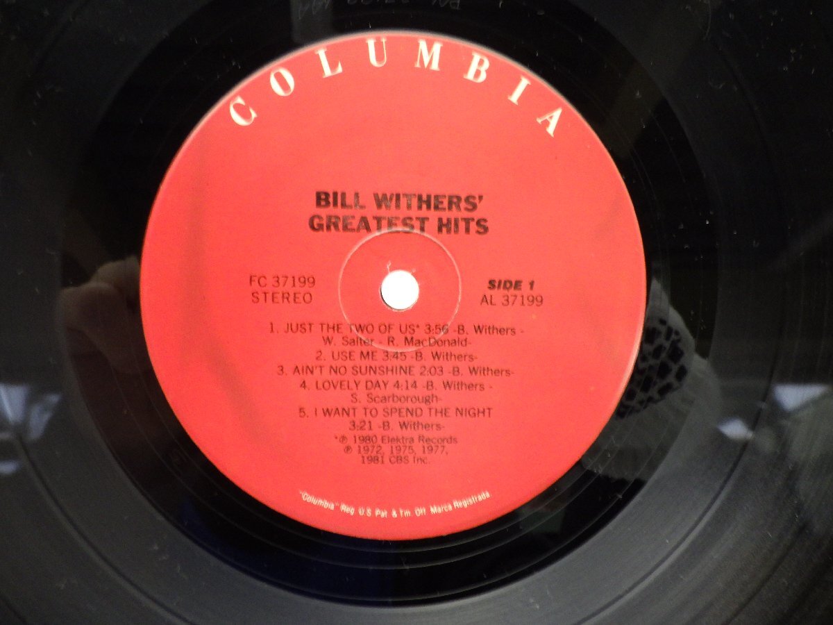 Bill Withers(ビル・ウィザース)「Bill Withers' Greatest Hits」LP（12インチ）/Columbia(FC 37199)/Jazzの画像2