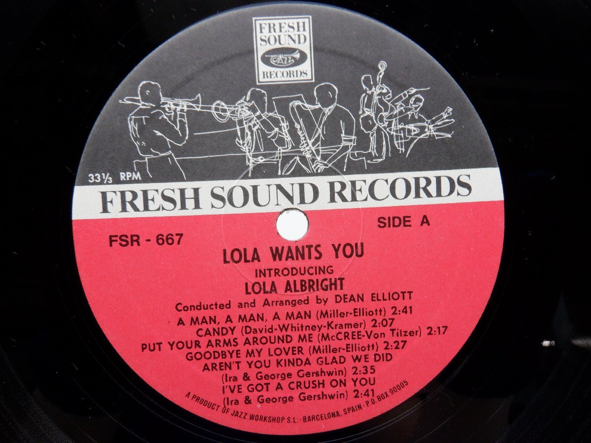 Lola Albright「Lola Wants You」LP（12インチ）/Fresh Sound Records(FSR-667)/洋楽ポップスの画像2