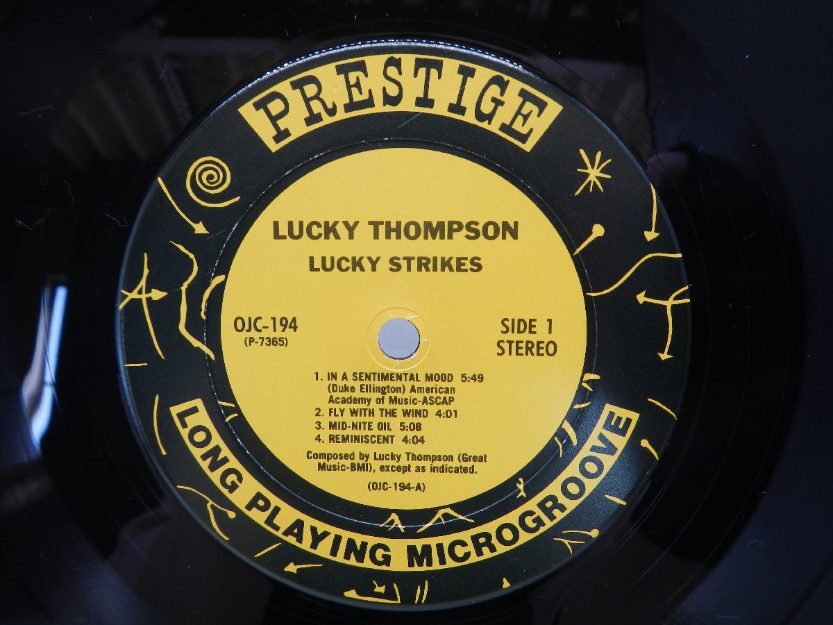 The Lucky Thompson Quartet「Lucky Strikes」LP（12インチ）/Original Jazz Classics(OJC-194)/ジャズの画像2