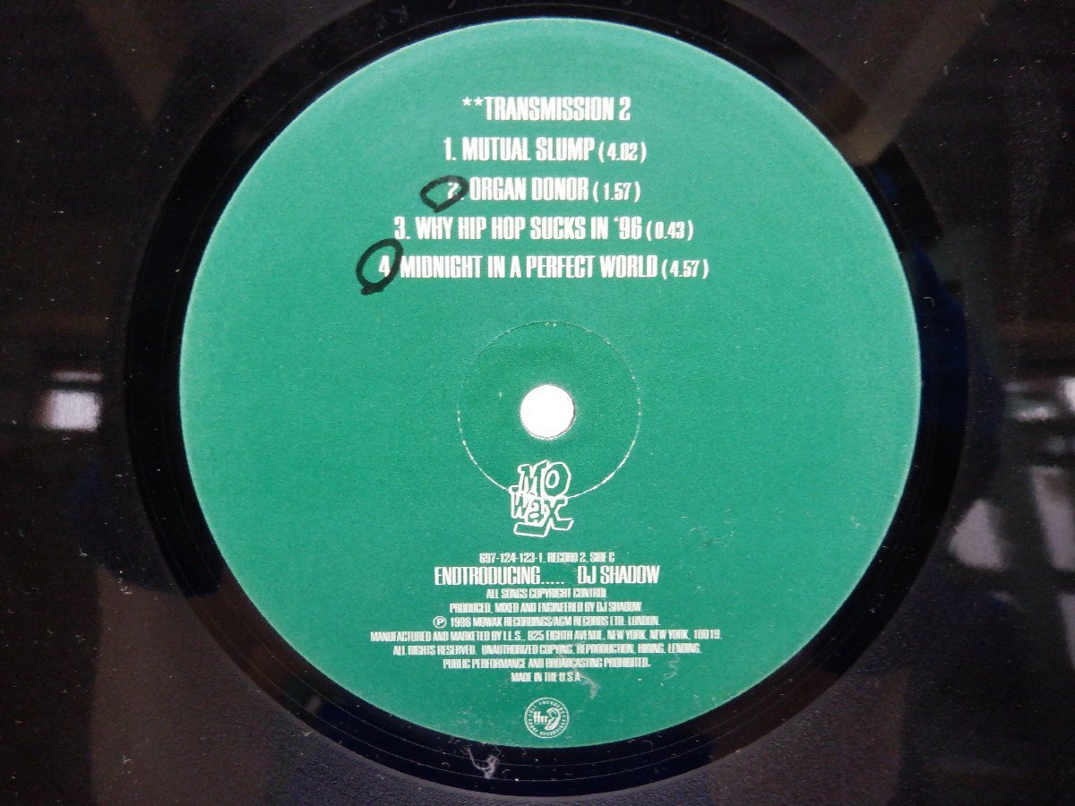 【2LP】DJ Shadow(DJシャドウ)「Endtroducing.....」LP（12インチ）/Mo Wax(697-124 123-1)/ヒップホップの画像2