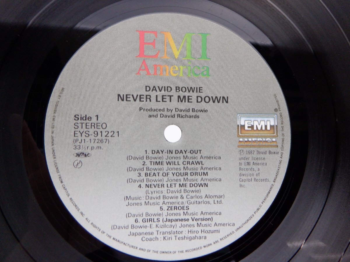 【帯付】David Bowie「Never Let Me Down」LP（12インチ）/EMI America(EYS-91221)/Rock_画像2