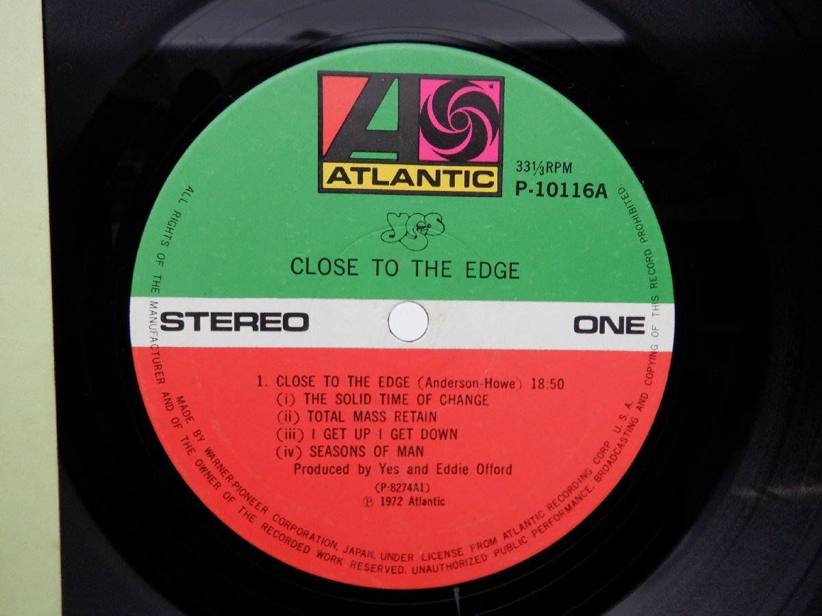 Yes(イエス)「Close To The Edge(危機)」LP（12インチ）/Atlantic Records(P-10116A)/洋楽ロックの画像2