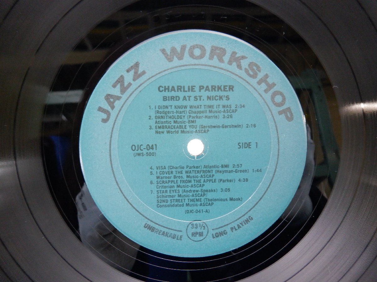 【US盤】Charlie Parker「Bird At St. Nick's」LP（12インチ）/Original Jazz Classics(OJC-041)/Jazzの画像2