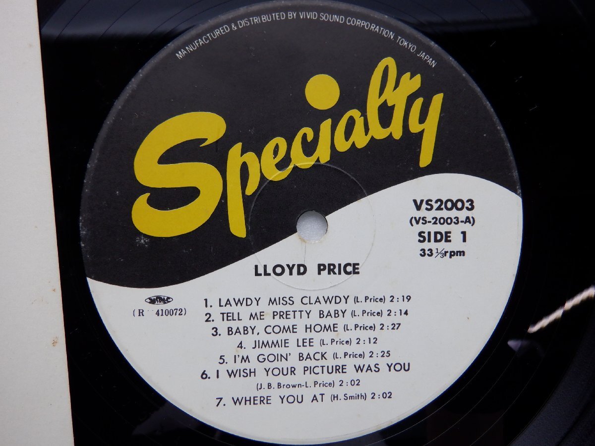 Lloyd Price「Lloyd Price」LP（12インチ）/Vivid Sound(VS 2003)/ブルースの画像2
