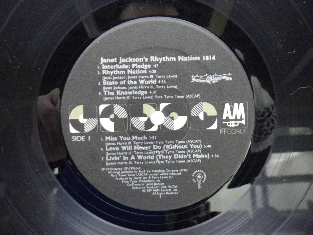 【US盤】Janet Jackson(ジャネット・ジャクソン)「Janet Jacksons Rhythm Nation 1814」LP（12インチ）/A&M Records(SP 3920)/Electronicの画像2