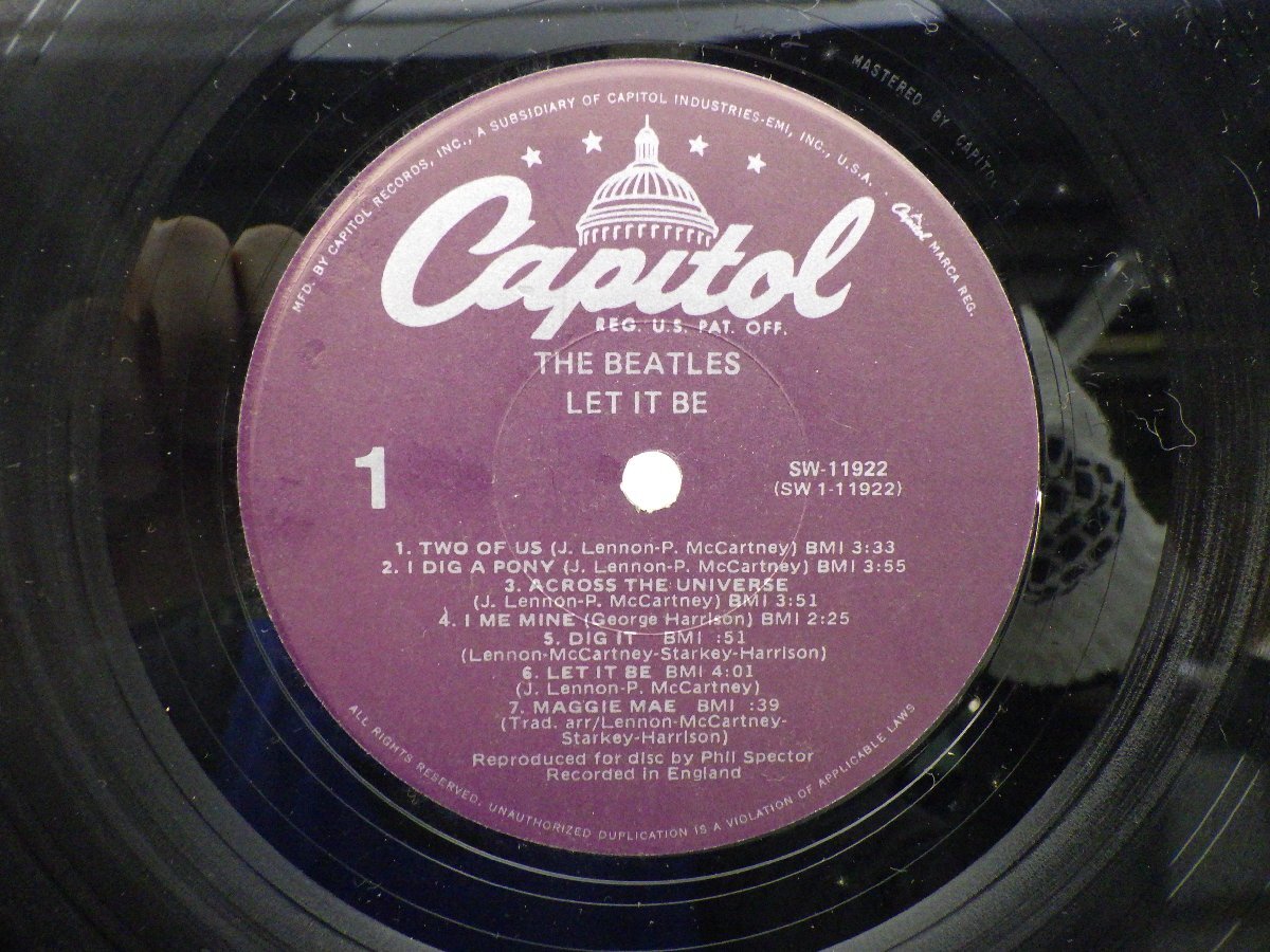 【US盤】The Beatles(ビートルズ)「Let It Be(レット・イット・ビー)」LP（12インチ）/Capitol Records(SW-11922)/ロックの画像2