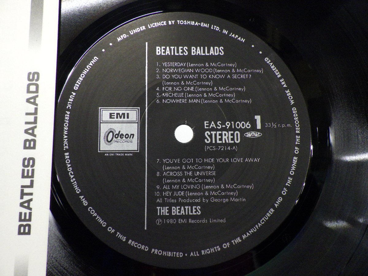 The Beatles(ビートルズ)「The Beatles Ballads 20 Original Tracks(ビートルズ・バラード・ベスト20)」Odeon(EAS-91006)/洋楽ロックの画像2