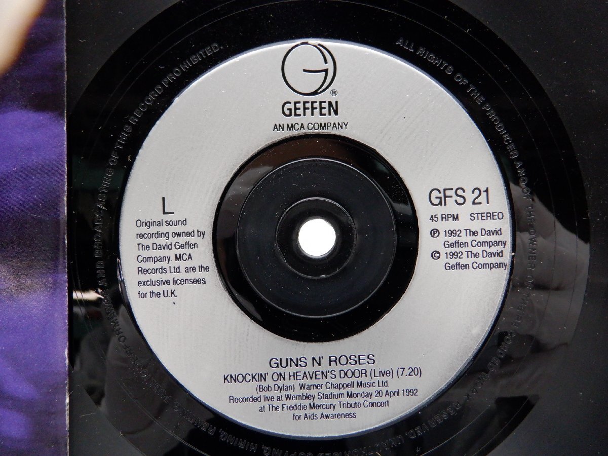 Guns N' Roses「Knockin' On Heaven's Door」EP（7インチ）/Geffen Records(GFS 21)/洋楽ロックの画像2