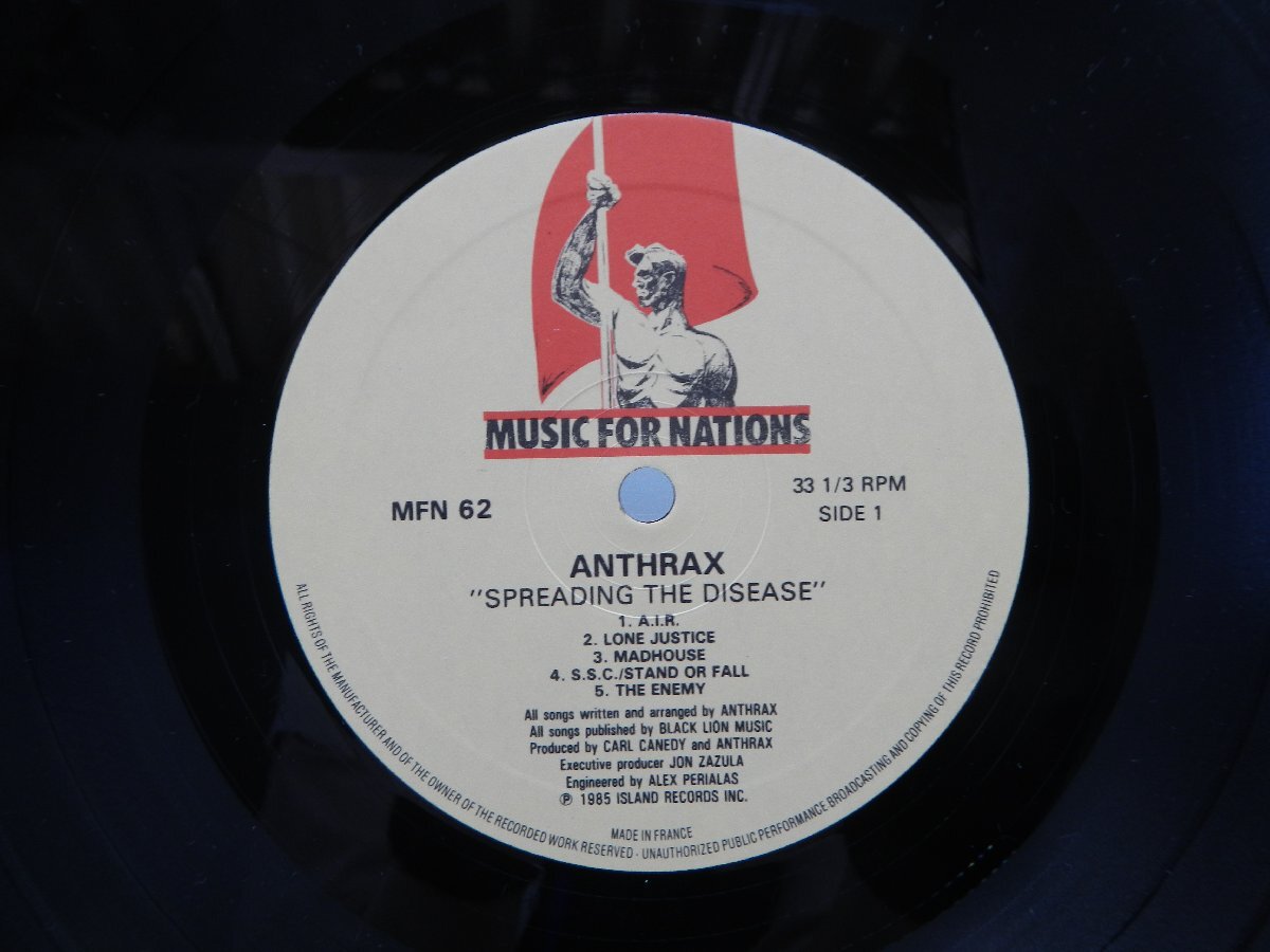 Anthrax「Spreading The Disease」LP（12インチ）/Music For Nations(MFN 62)/Rockの画像2