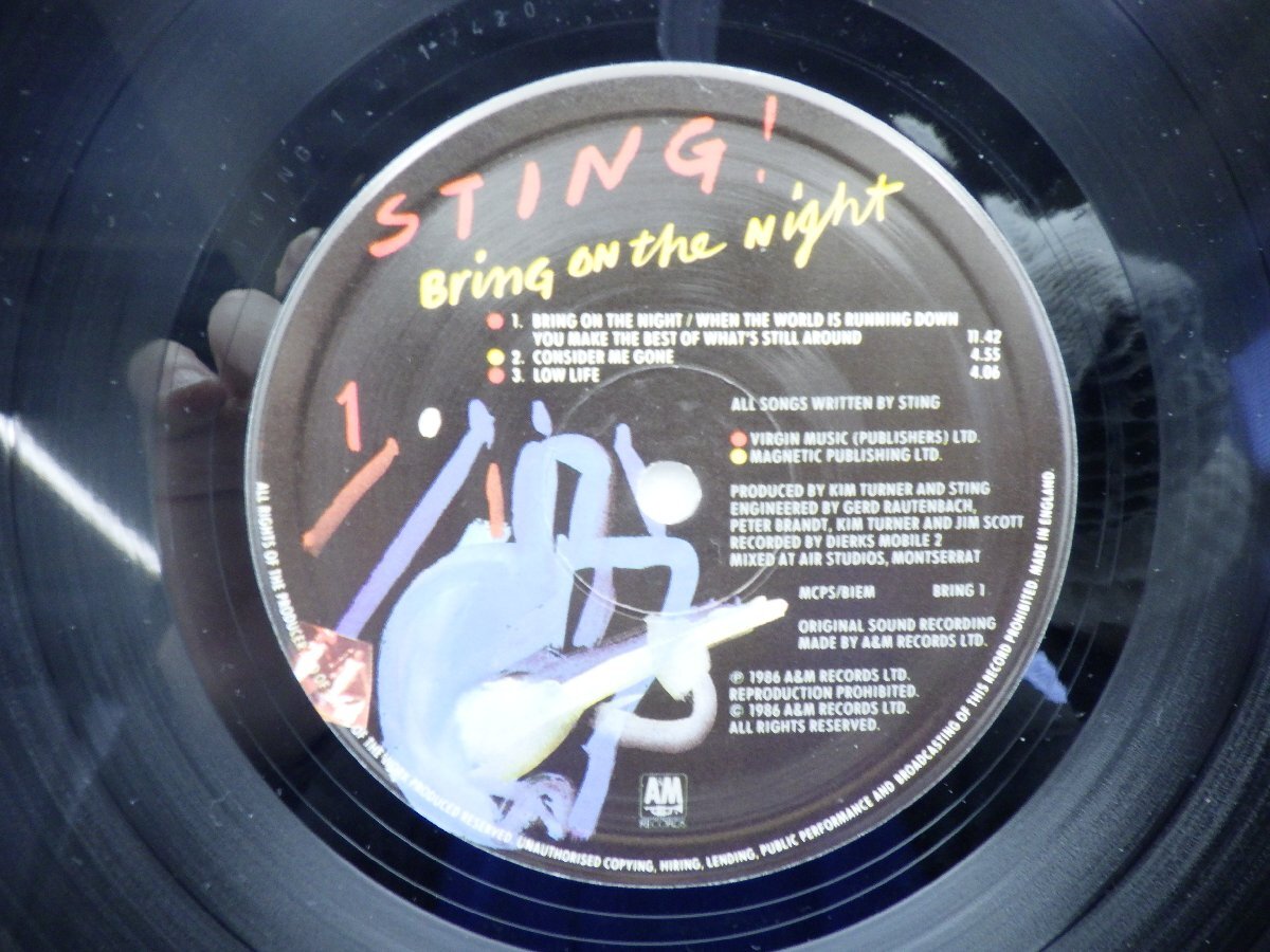 Sting「Bring On The Night」LP（12インチ）/A&M Records(BRING 1)/洋楽ロック_画像2