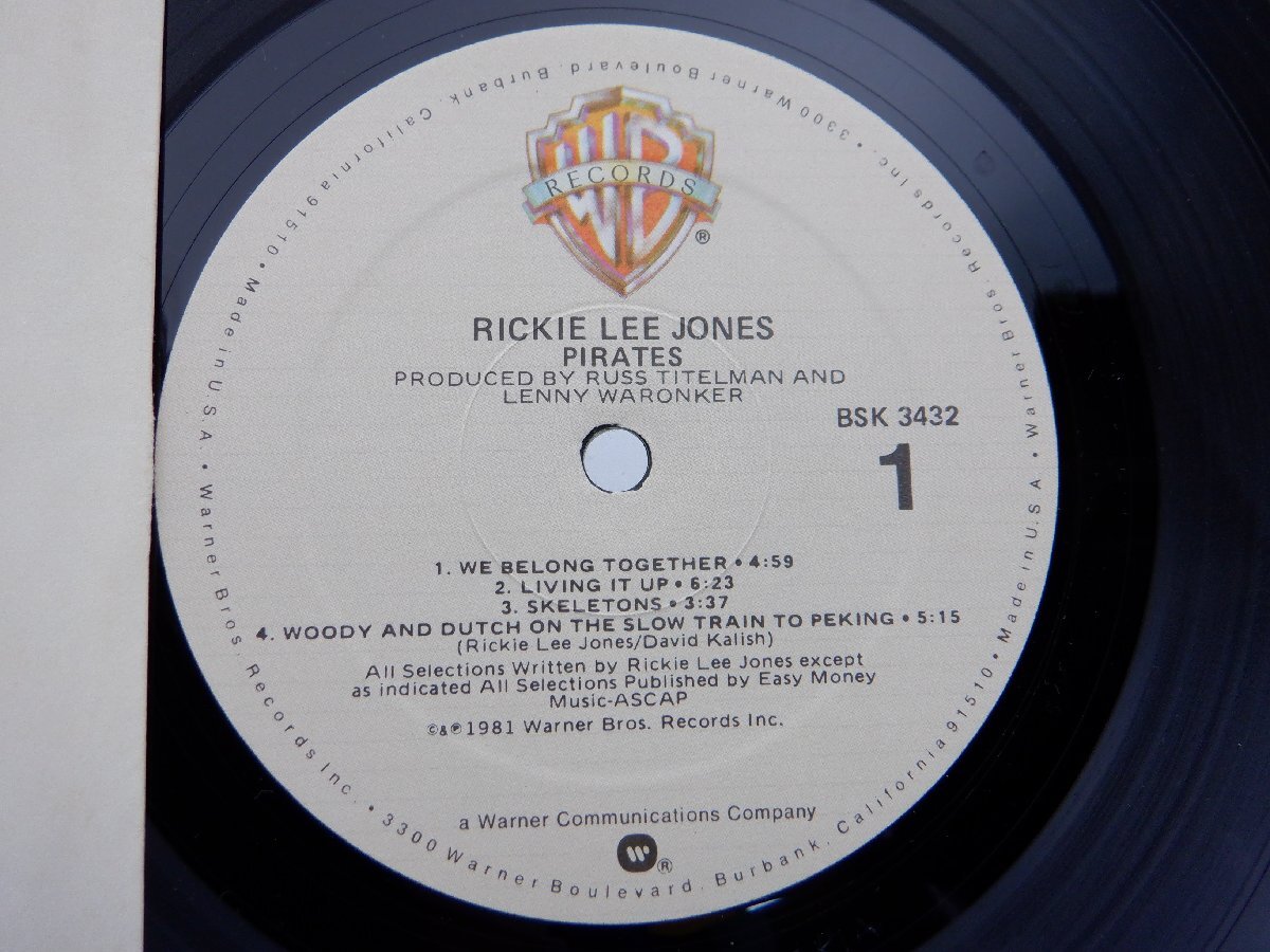 Rickie Lee Jones「Pirates」LP（12インチ）/Warner Bros. Records(BSK 3432)/Rockの画像2