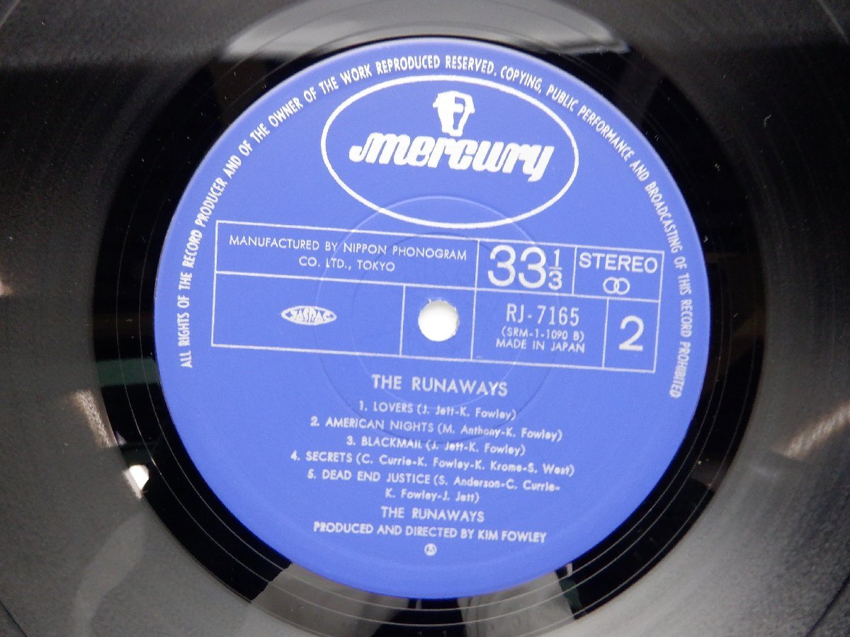 The Runaways(ザ・ランナウェイズ)「The Runaways」LP（12インチ）/Mercury(RJ-7165)/洋楽ロック_画像2