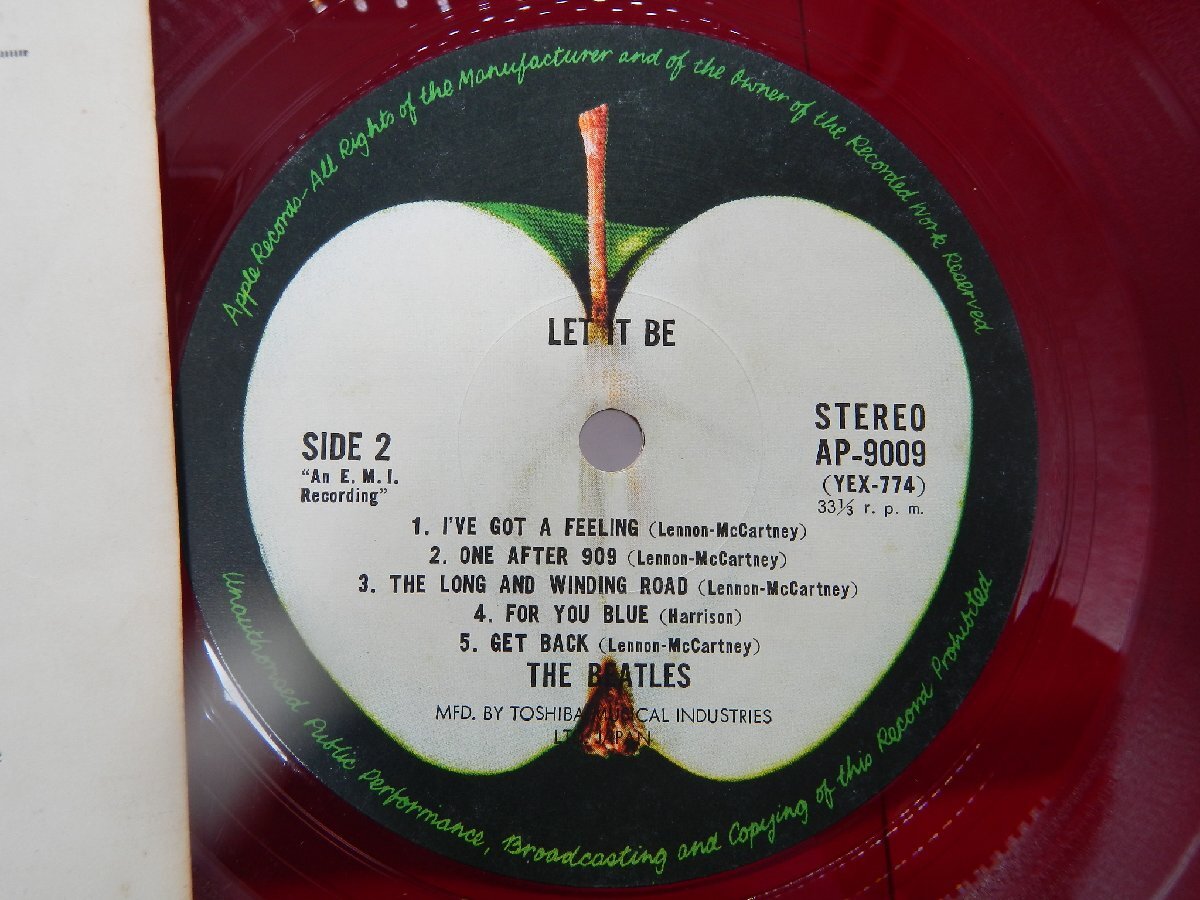 【赤盤】The Beatles(ビートルズ)「Let It Be(レット・イット・ビー)」LP（12インチ）/Apple Records(AP-9009)/ロックの画像2