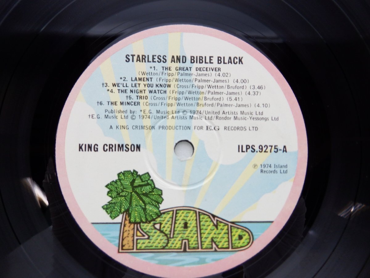 King Crimson(キング・クリムゾン)「Starless And Bible Black(暗黒の世界)」LP（12インチ）/Island Records(ILPS 9275)/ロックの画像3
