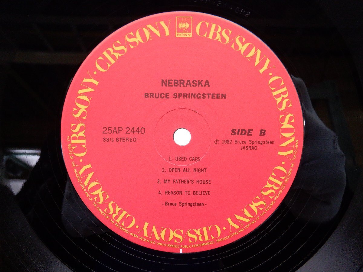 Bruce Springsteen「Nebraska」LP（12インチ）/CBS/Sony(25AP 2440)/洋楽ロック_画像2