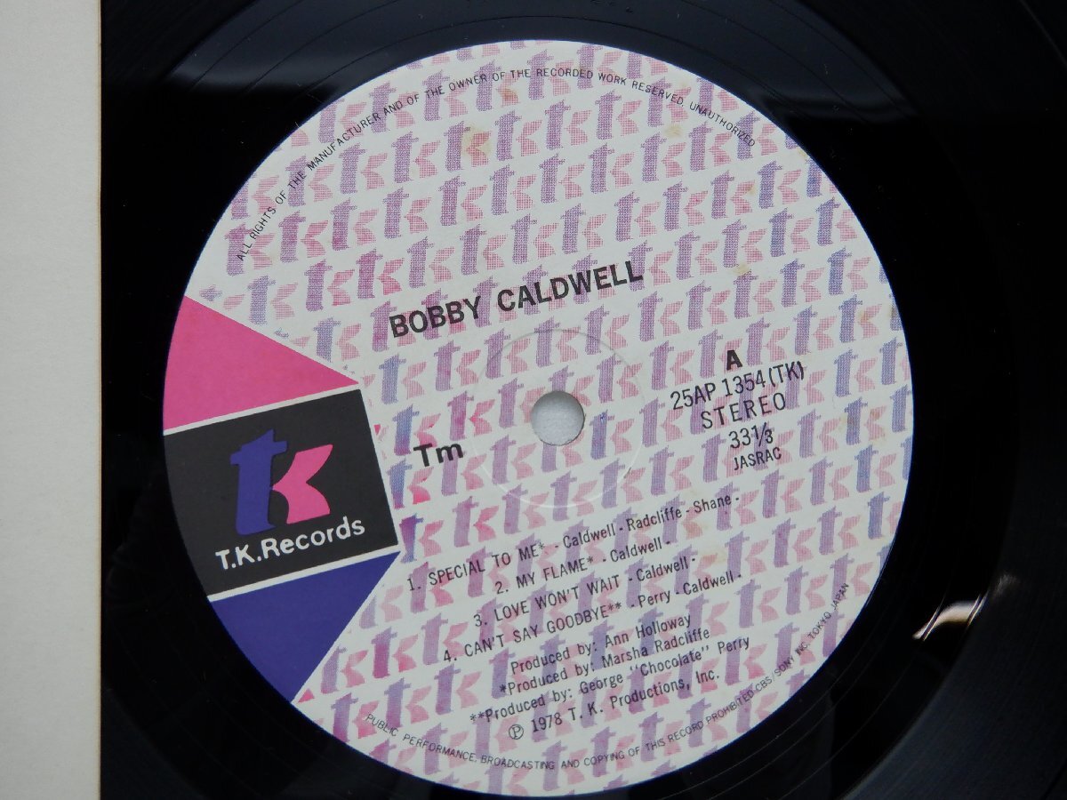 Bobby Caldwell(ボビー・コールドウェル)「Evening Scandal(イヴニング・スキャンダル)」LP（12インチ）/T.K. Records(25AP 1354)/R&Bの画像2