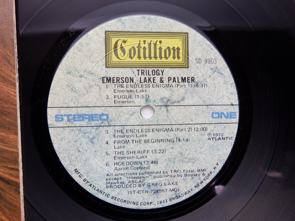 Emerson Lake & Palmer「Trilogy」LP（12インチ）/Cotillion Records(SD 9903)/洋楽ロックの画像2
