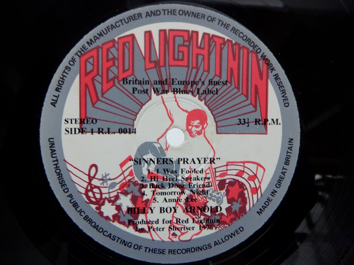 Billy Boy Arnold「Sinner's Prayer」LP（12インチ）/Red Lightnin'(RL 0014)/ブルースの画像2