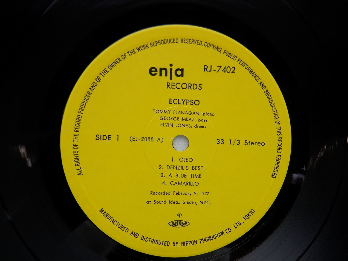 Tommy Flanagan Trio「Eclypso」LP（12インチ）/Enja Records(RJ-7402)/ジャズ_画像2
