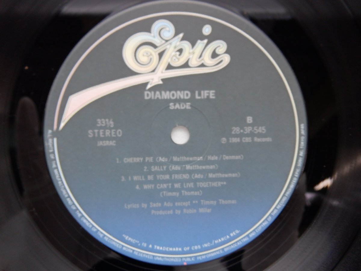 Sade(シャーデー)「Diamond Life(ダイヤモンド・ライフ)」LP（12インチ）/EPIC/SONY(28・3P-545)/R&B・ソウルの画像2