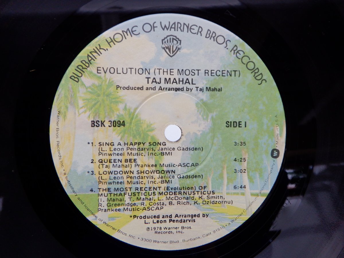 Taj Mahal(タジ・マハール)「Evolution (The Most Recent)」LP（12インチ）/Warner Bros. Records(BSK 3094)/ブルースの画像2