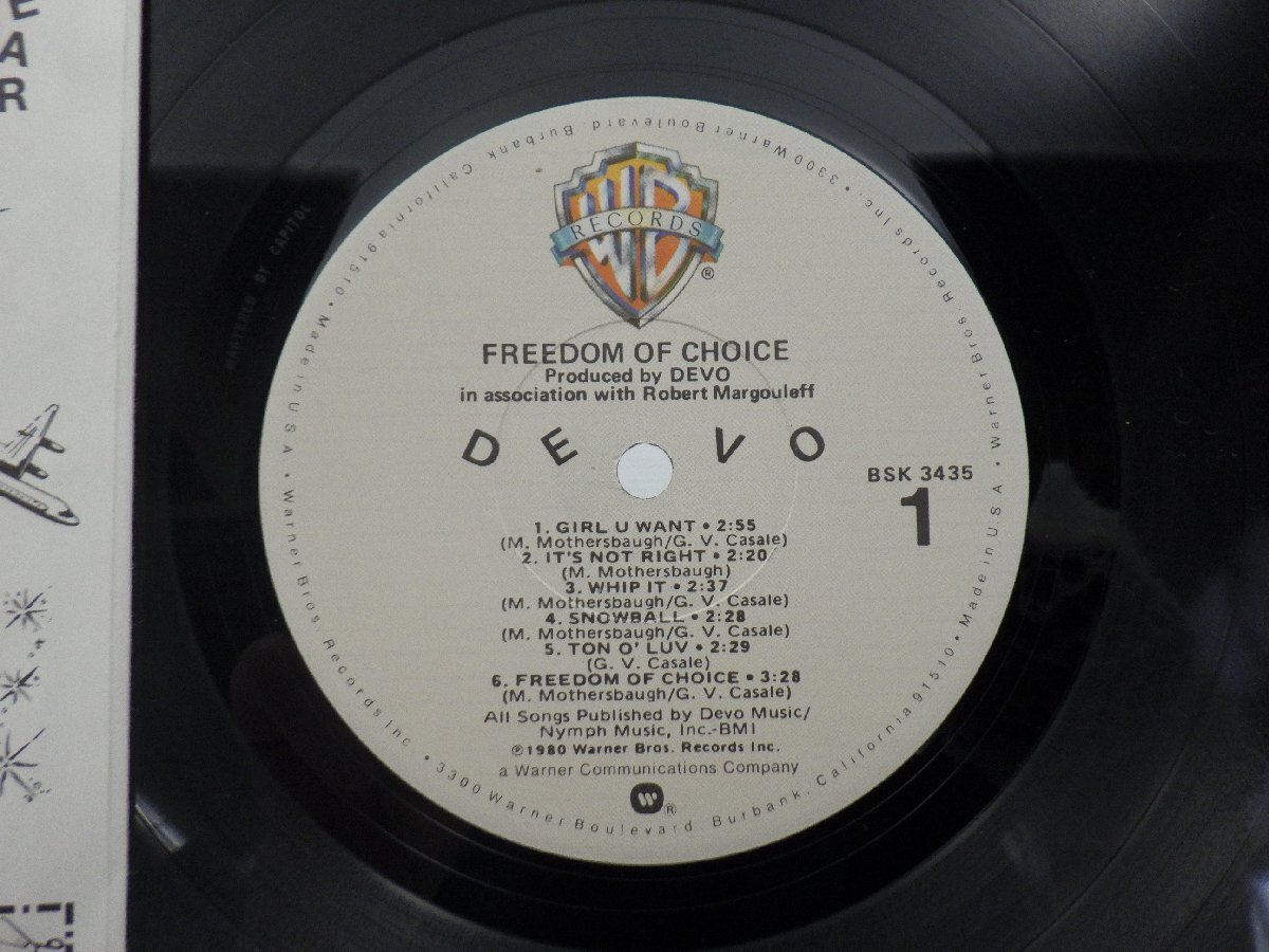 Devo「Freedom Of Choice」LP（12インチ）/Warner Bros. Records(BSK 3435)/洋楽ポップスの画像2