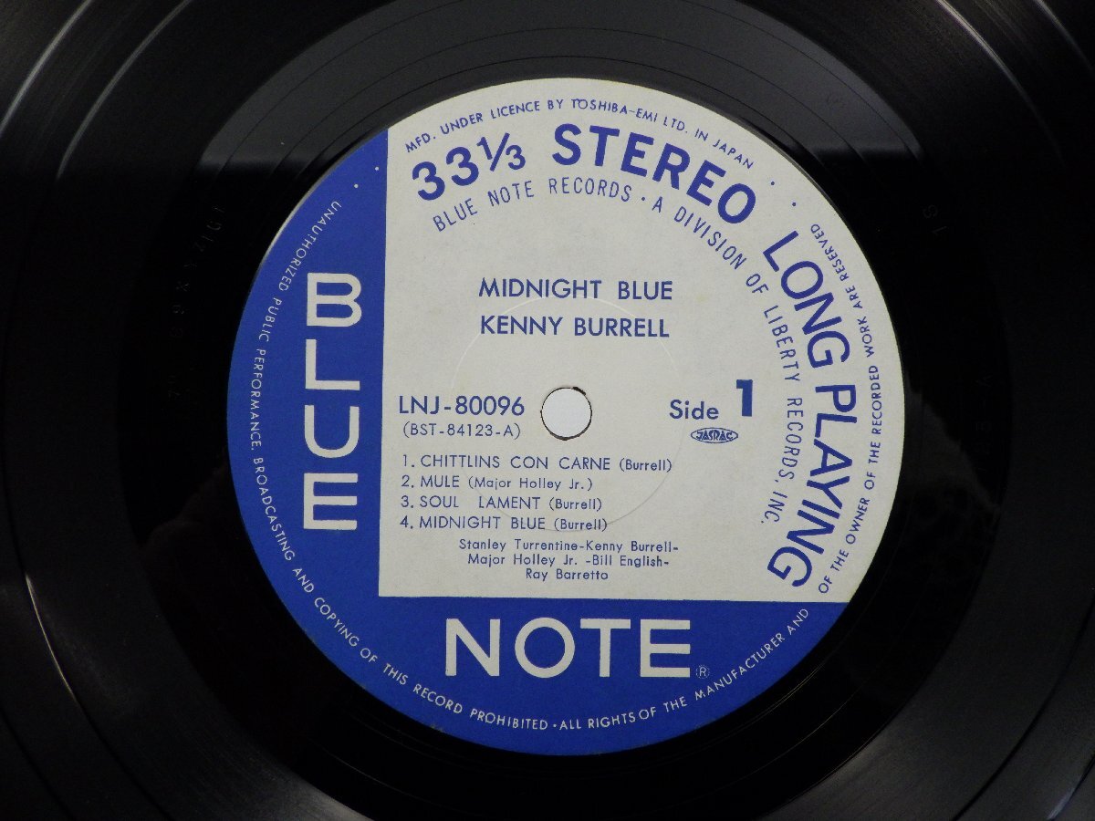 Kenny Burrell(ケニー・バレル)「Midnight Blue(ミッドナイト・ブルー)」LP（12インチ）/Blue Note(LNJ-80096)/Jazzの画像2