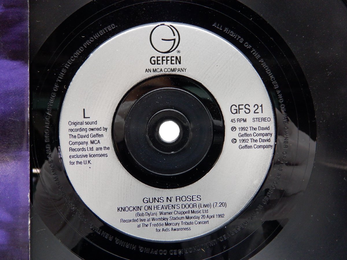 Guns N' Roses「Knockin' On Heaven's Door」EP（7インチ）/Geffen Records(GFS 21)/洋楽ロック_画像2