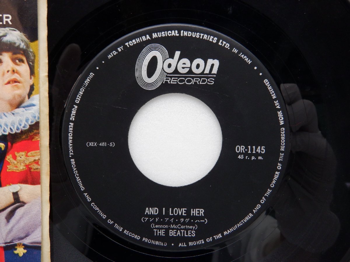 The Beatles「And I Love Her／If I Feel(アンド・アイ・ラヴ・ハー / 恋におちたら)」EP（7インチ）/Odeon(OR-1145)/ロック_画像2