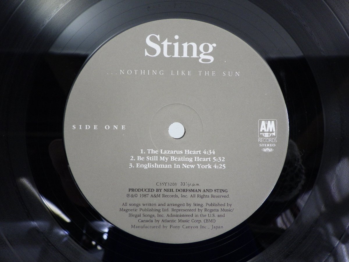 Sting(スティング)「Nothing Like The Sun」LP（12インチ）/A&M Records(C35Y3203)/洋楽ロック_画像2