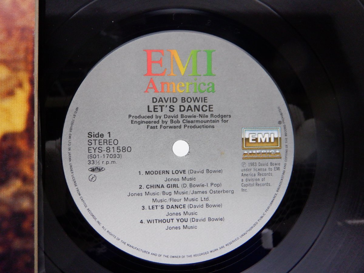 David Bowie(デビッド・ボウイ)「LET'S DANCE(レッツ・ダンス)」LP（12インチ）/EMI America(EYS-81580)/ロック_画像2