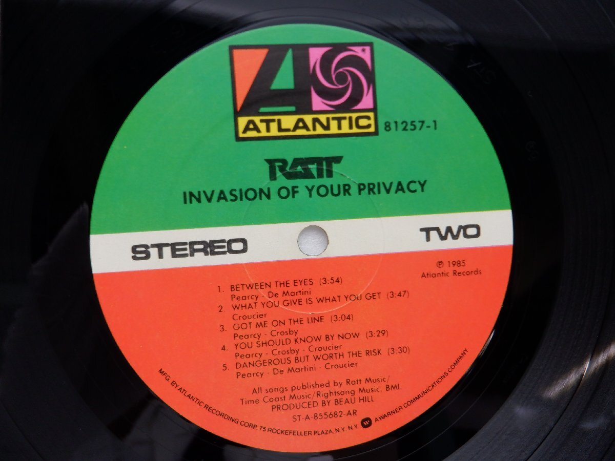 Ratt「Invasion Of Your Privacy」LP（12インチ）/Atlantic(7 81257-1)/Rockの画像2