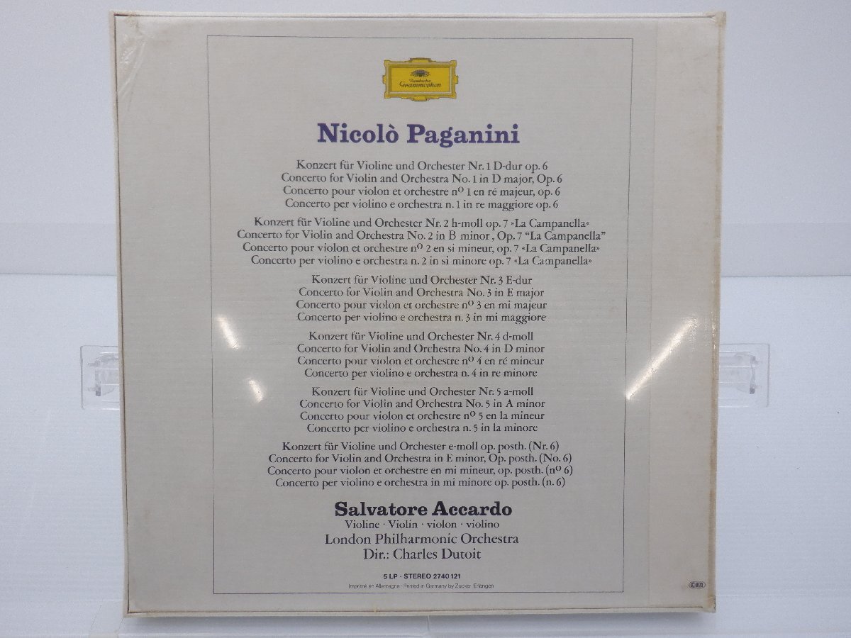 Niccolo Paganini「The 6 Violin Concertos」LP（12インチ）/Deutsche Grammophon(2740 121)/クラシックの画像2