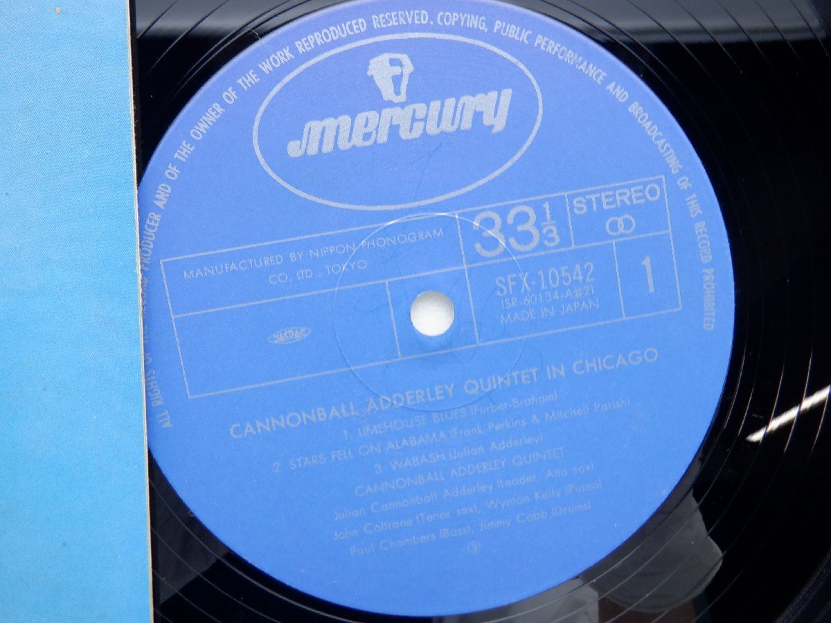 【帯付】Cannonball Adderley Quintet「In Chicago」LP（12インチ）/Mercury(SFX-10542)/Jazzの画像2