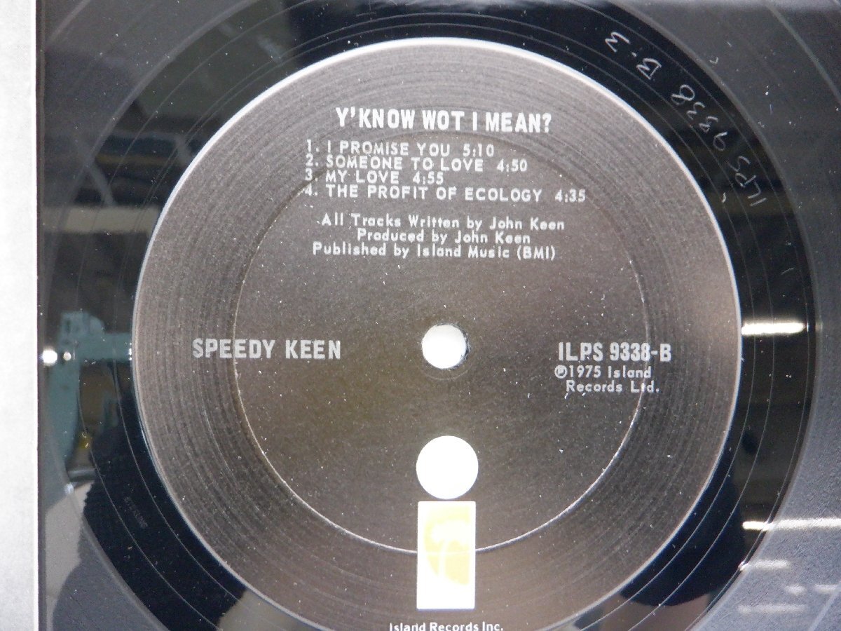 Speedy Keen /John Speedy Keen「Y'Know Wot I Mean?」LP（12インチ）/Island Records(ILPS 9338)/洋楽ロック_画像2