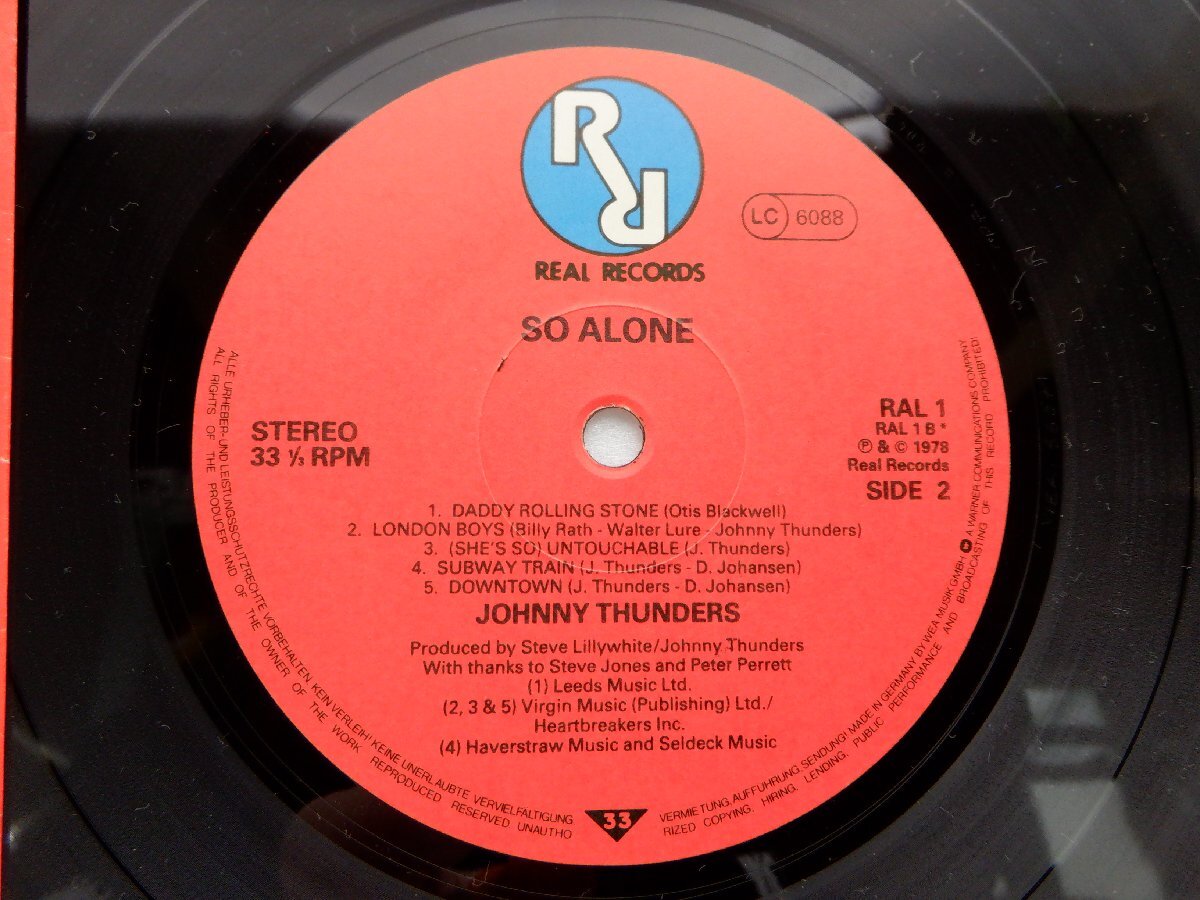 Johnny Thunders(ジョニー・サンダース)「So Alone」LP（12インチ）/Warner Bros. Records(WB 56 571)/ロックの画像2