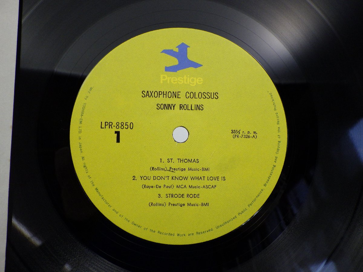 Sonny Rollins(ソニー・ロリンズ)「Saxophone Colossus」LP（12インチ）/Prestige(LPR-8850)/Jazz_画像2