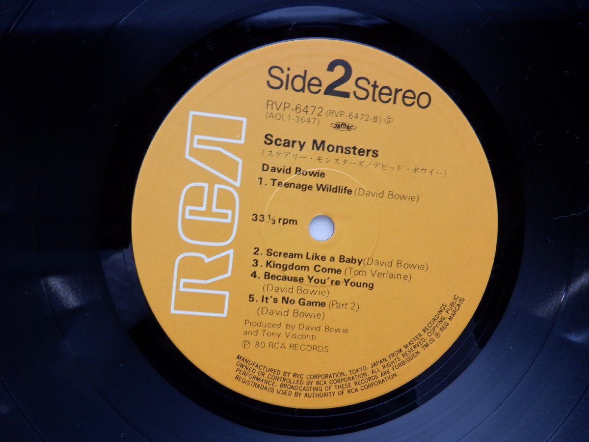 David Bowie( David * bow i)[Scary Monsters(s care Lee * Monstar z)]LP(12 -inch )/RCA Records(RVP-6472)/ lock 