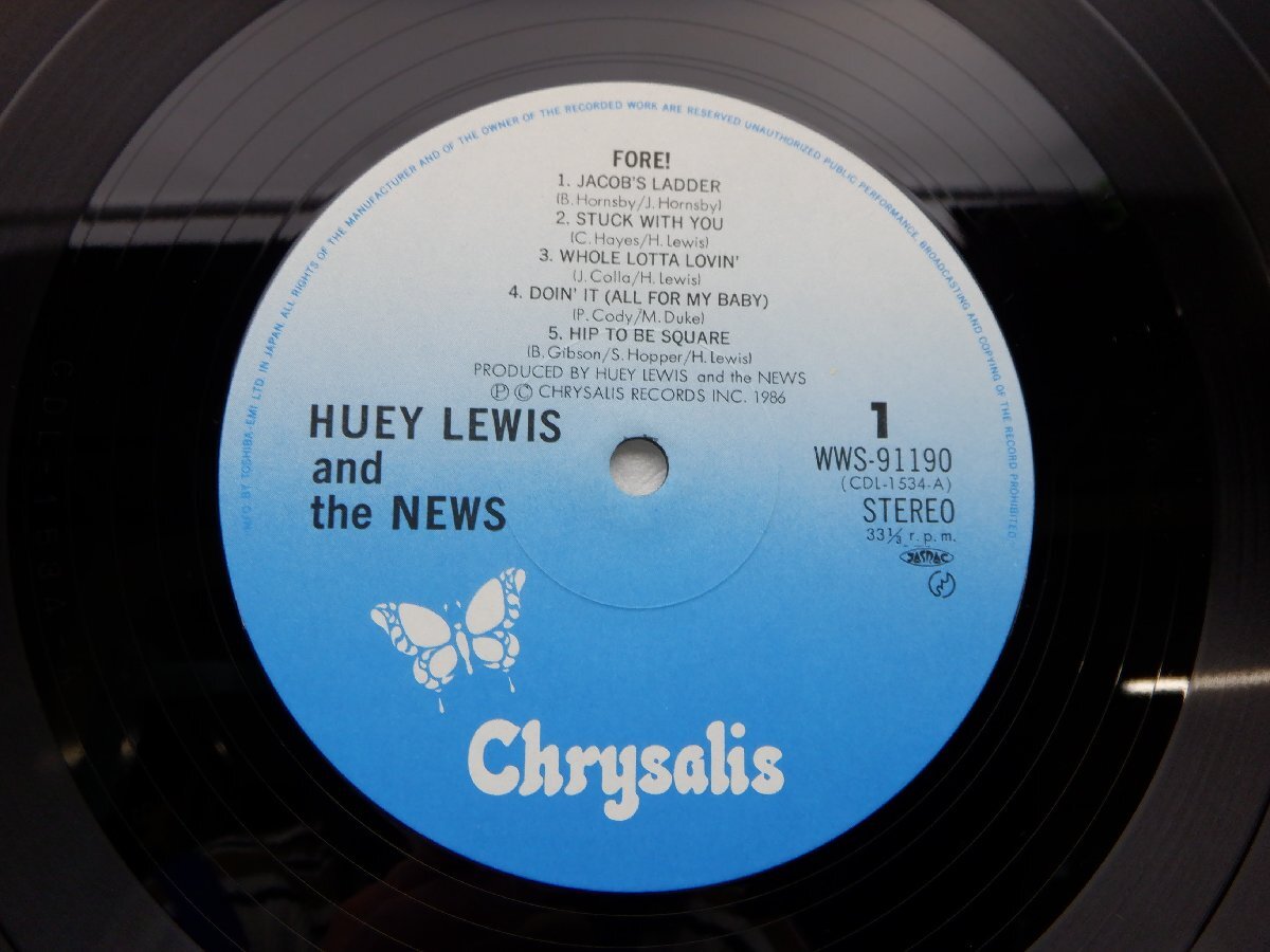 Huey Lewis And The News「Fore!」LP（12インチ）/Chrysalis(WWS-91190)/洋楽ロック_画像2