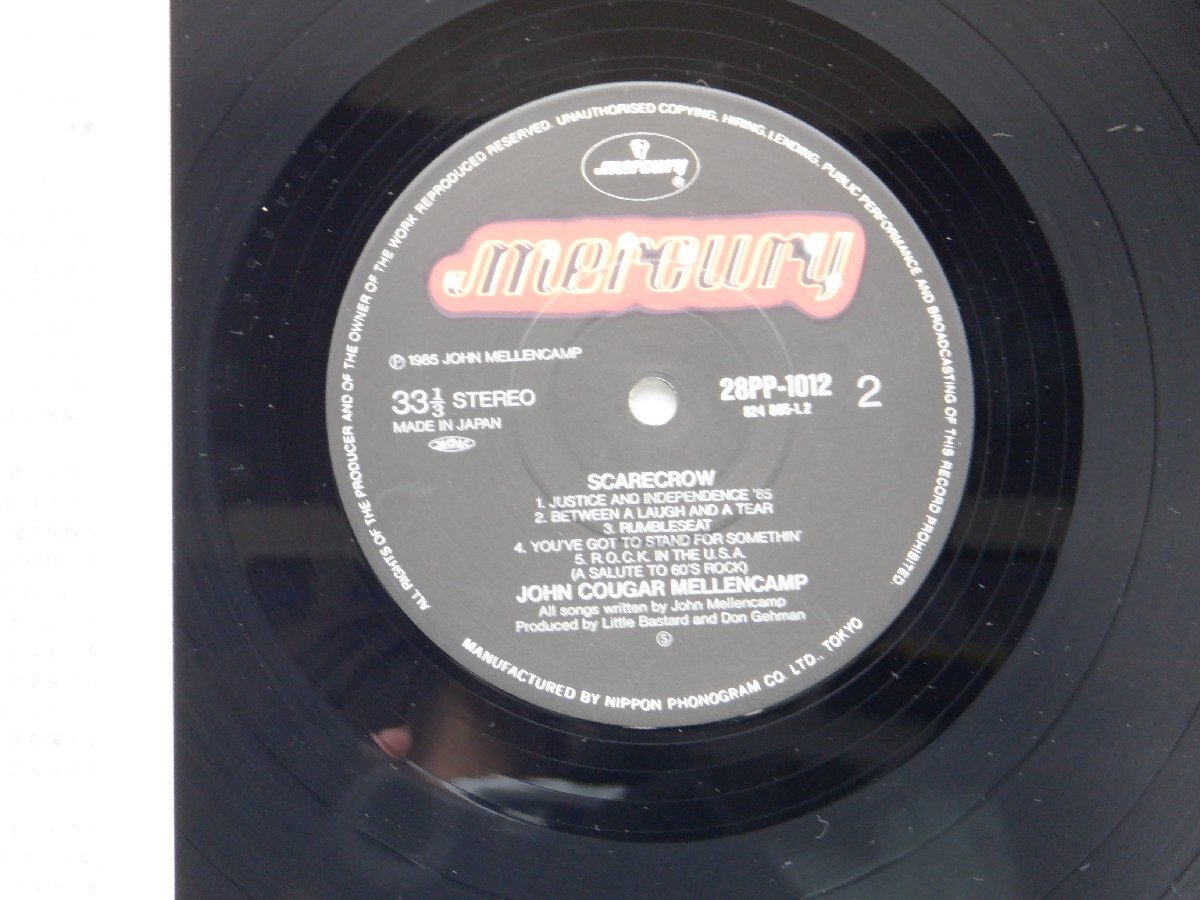 John Cougar Mellencamp「Scarecrow」LP（12インチ）/Mercury(28PP-1012)/Rockの画像2