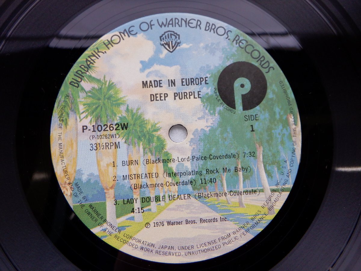 Deep Purple(ディープ・パープル)「Made In Europe」LP（12インチ）/Warner Bros. Records(P-10262W)/Rock_画像2