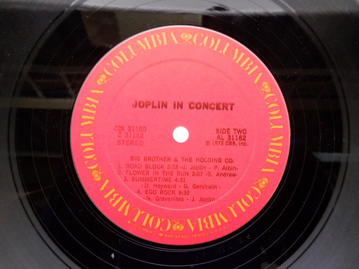 Janis Joplin(ジャニス・ジョプリン)「In Concert」LP（12インチ）/CBS(C2x31160)/Rockの画像2