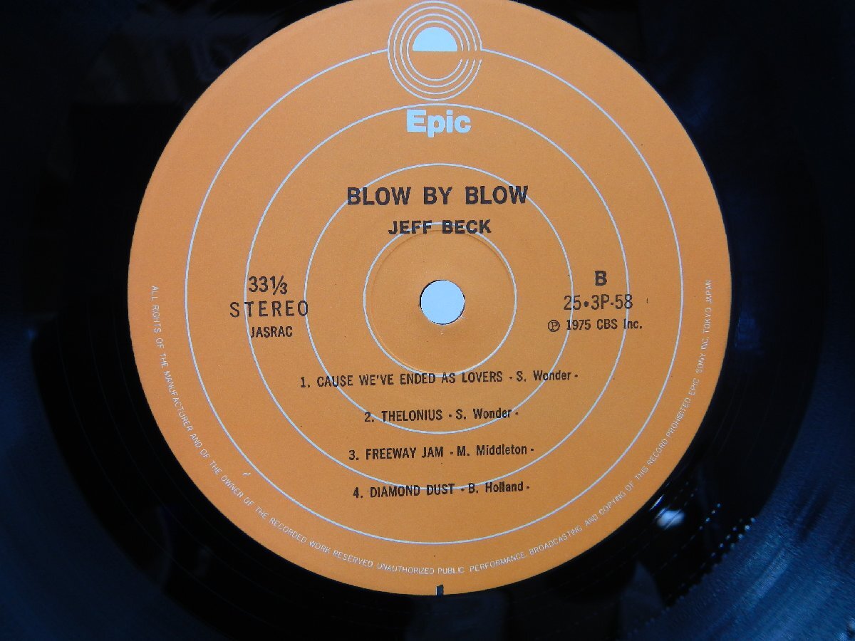 Jeff Beck「Blow By Blow」LP（12インチ）/Epic(25・3P-58)/洋楽ロック_画像2