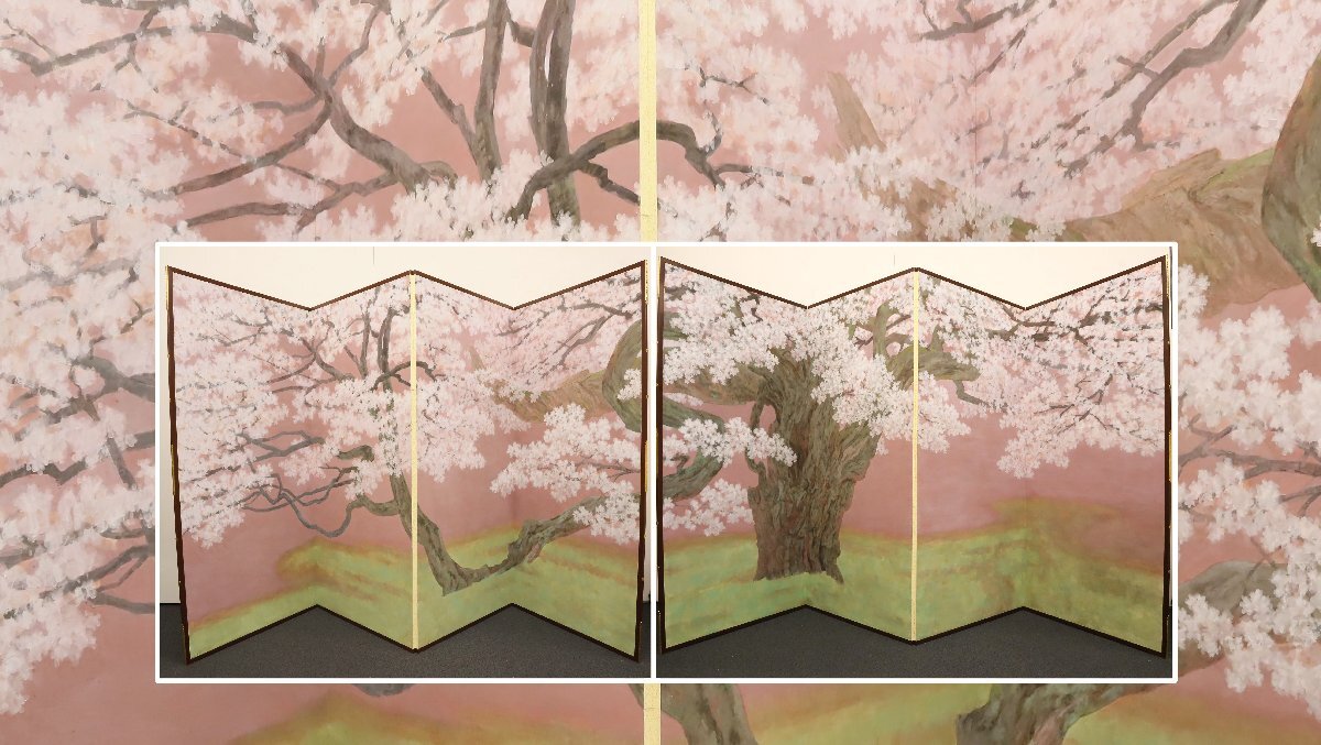Yahoo!オークション - 宇佐美江中「桜」屏風 四曲一双 日本画 Yahoo!オークション - 宇佐美江中「桜」屏風 四曲一双 日本画