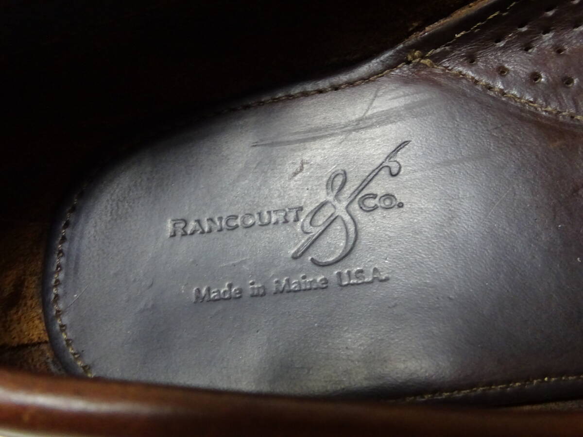 RANCOURT&CO　ランコート　ホースビットローファー　オイルドレザー　シューズ　USA製　メンズ　9.5D 　27.5cm位　ブラウン×シルバー_画像4