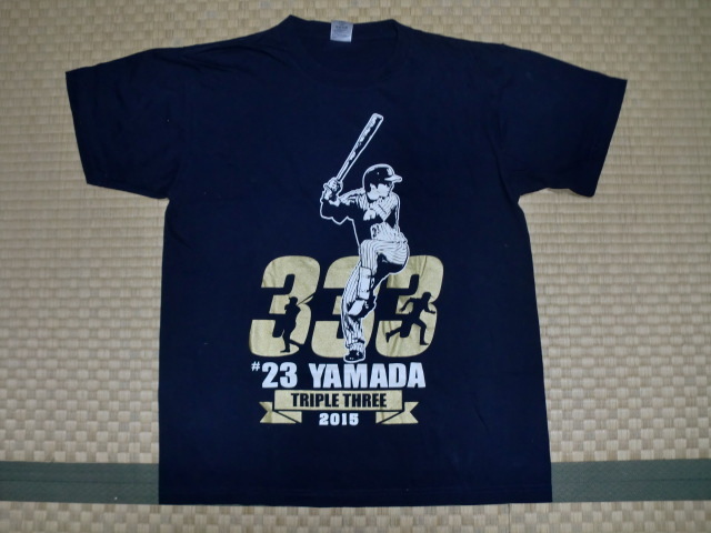 NPB　東京ヤクルトスワローズ　山田哲人　Tシャツ　Lサイズ　つば九郎　トリプルスリー