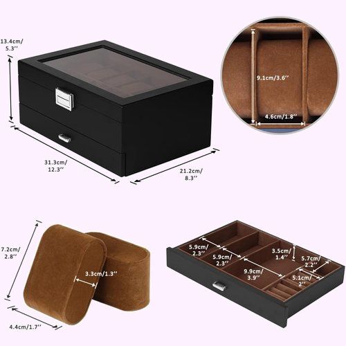 Baskiss collection case accessory * clock * ring . box jewelry wooden clock case 2 layer high class 332