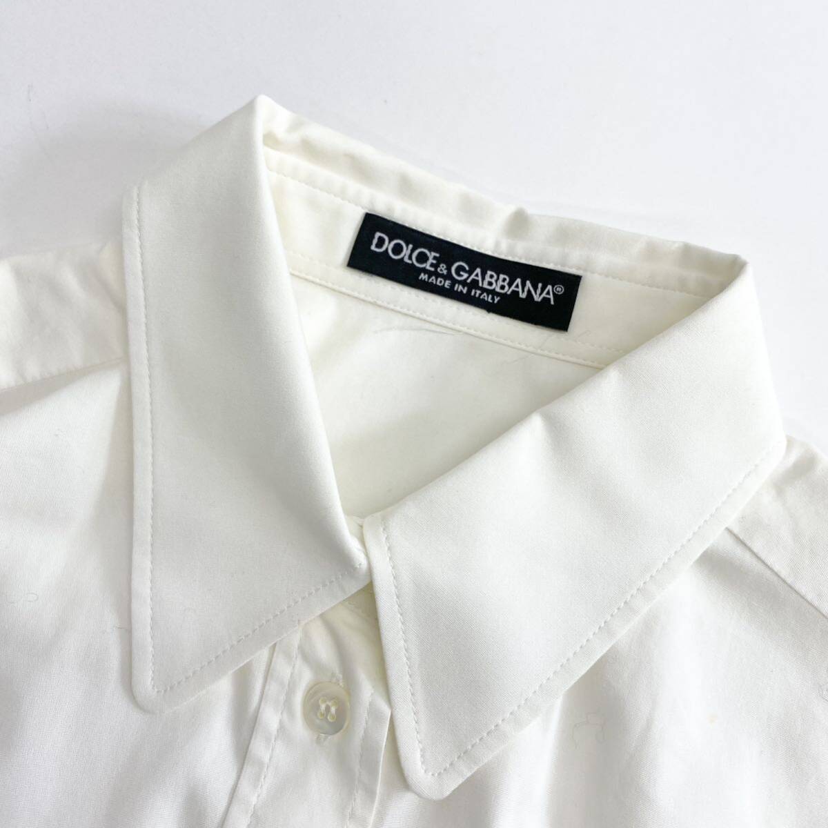 Ed12 イタリア製 DOLCE&GABBANA ドルチェ&ガッパーナ ドレスシャツ コットンシャツ ストレッチ◎ 38/M相当 ホワイト レディース女性用の画像5