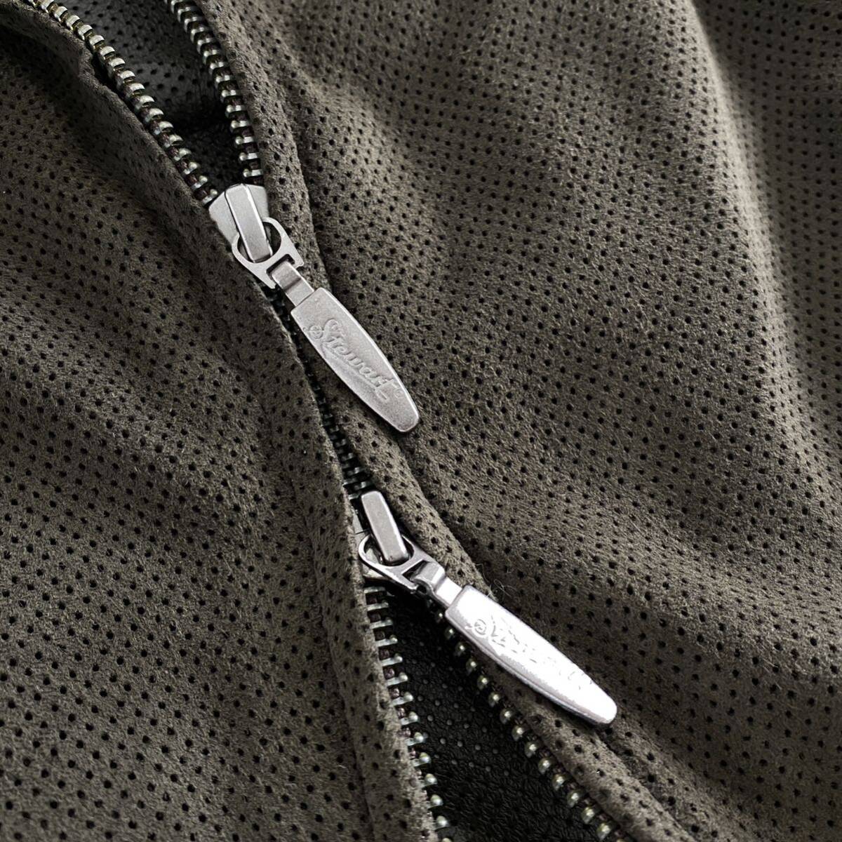Gd15 イタリア製 Stewart スチュワート レザージャケット パンチングレザー ダブルジップ 本革 40/Lサイズ相当 ブラウン レディース 女性用_画像6